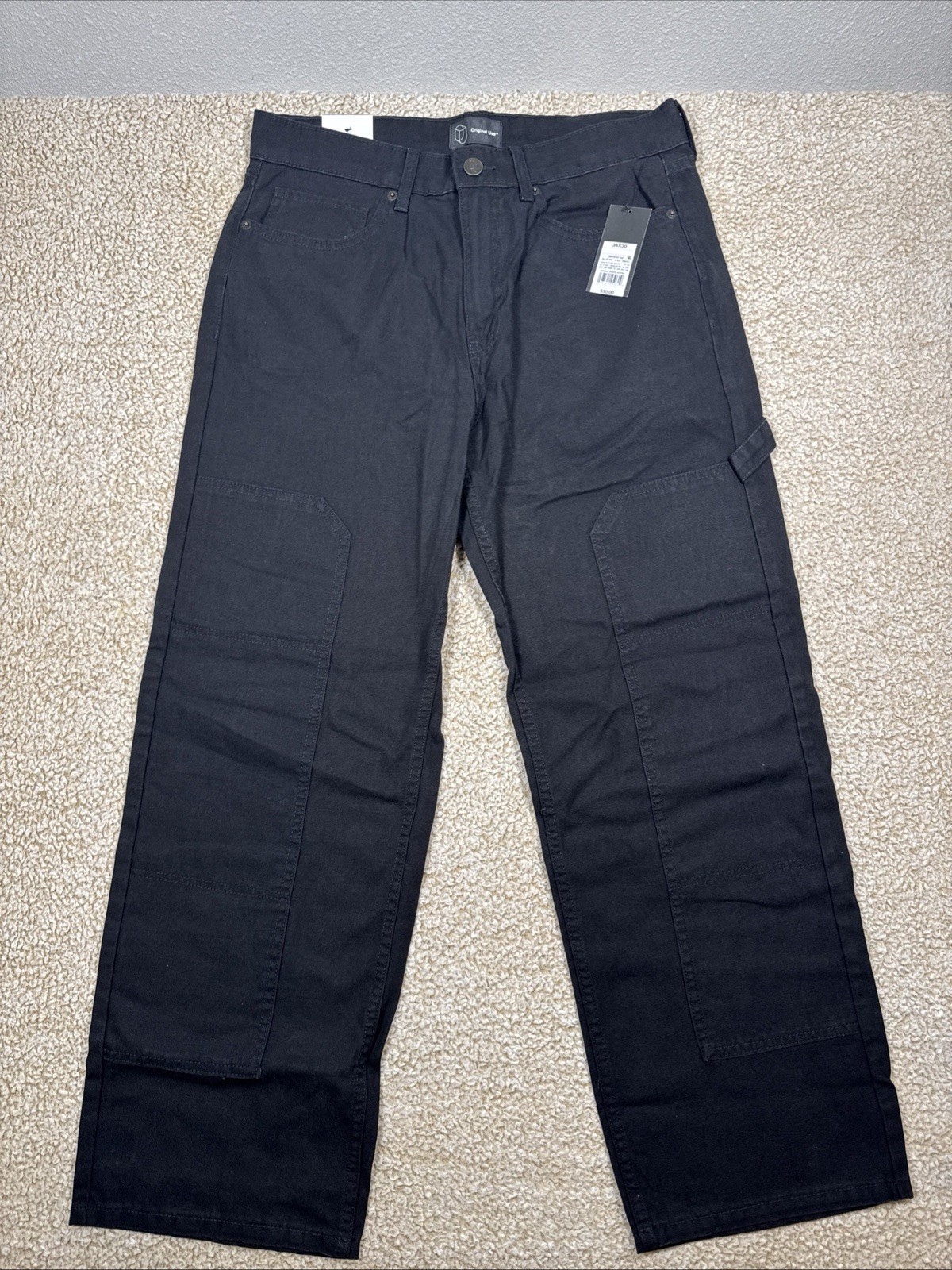 NEW Original Use Lot Of 2 Carpenter Pants 34×30 Black & Brown Relaxed Fit
