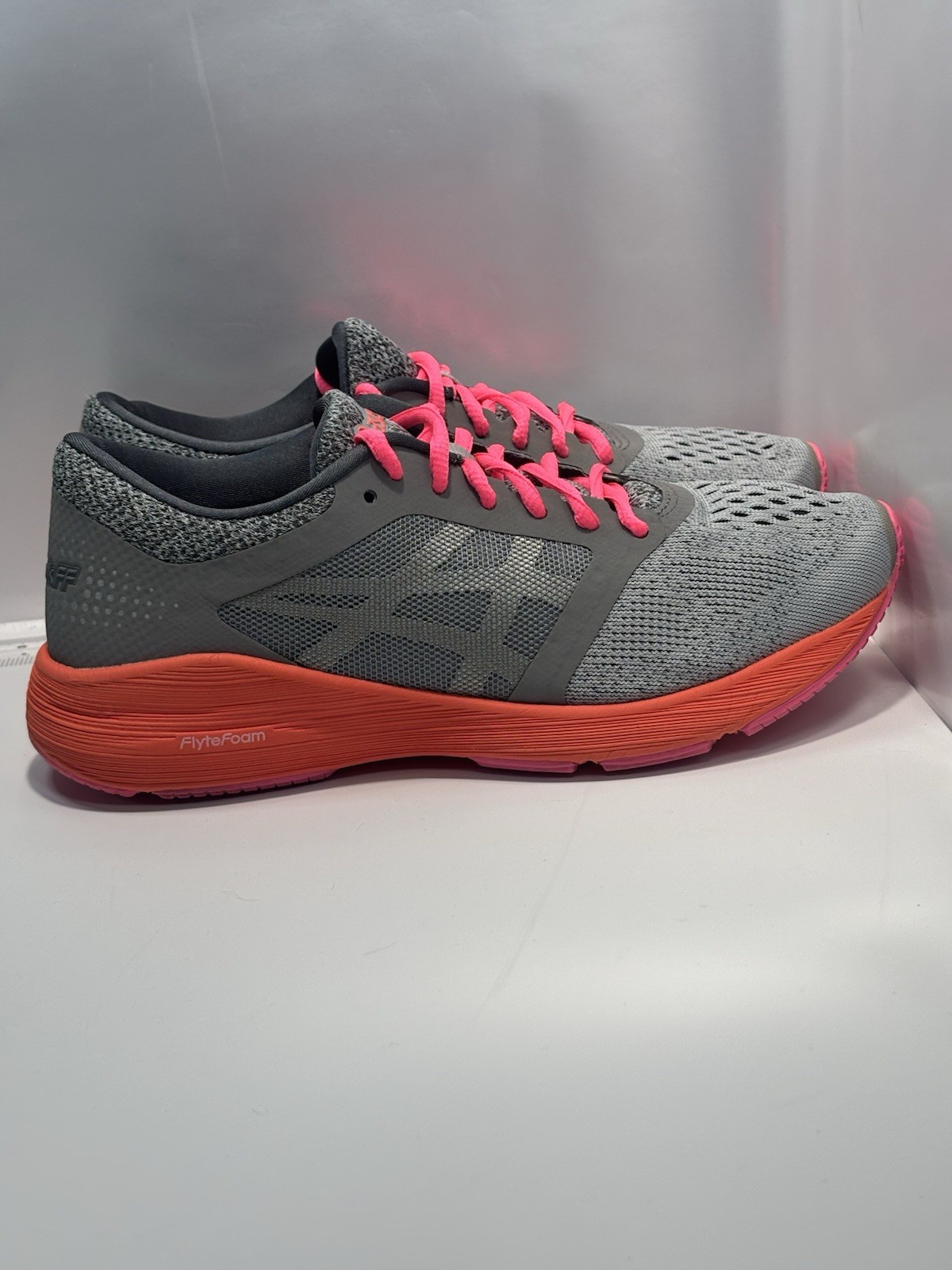 Asics Women’s US Size 7 Roadhawk Flyte Foam Grey/Pink Running Shoes Athletic