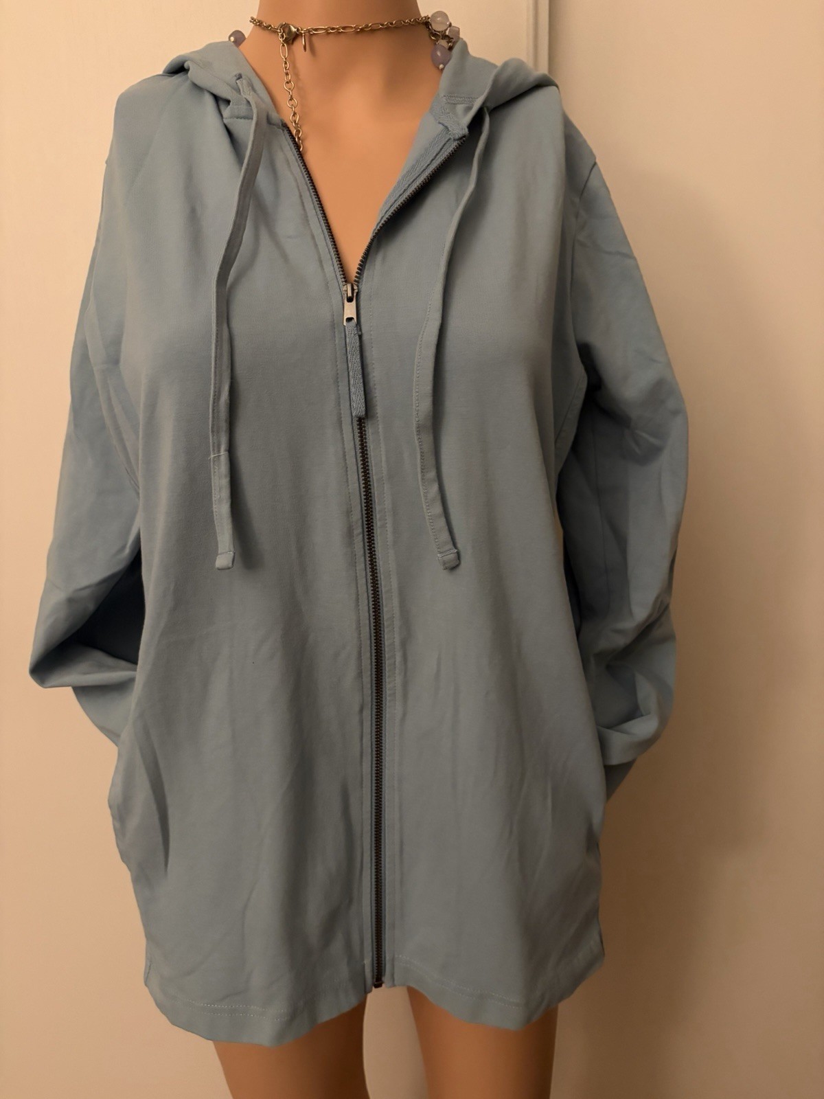 Style & Co Blue Hooded Full Zip Hoodie Jacket w/ Pockets Women’s Size S