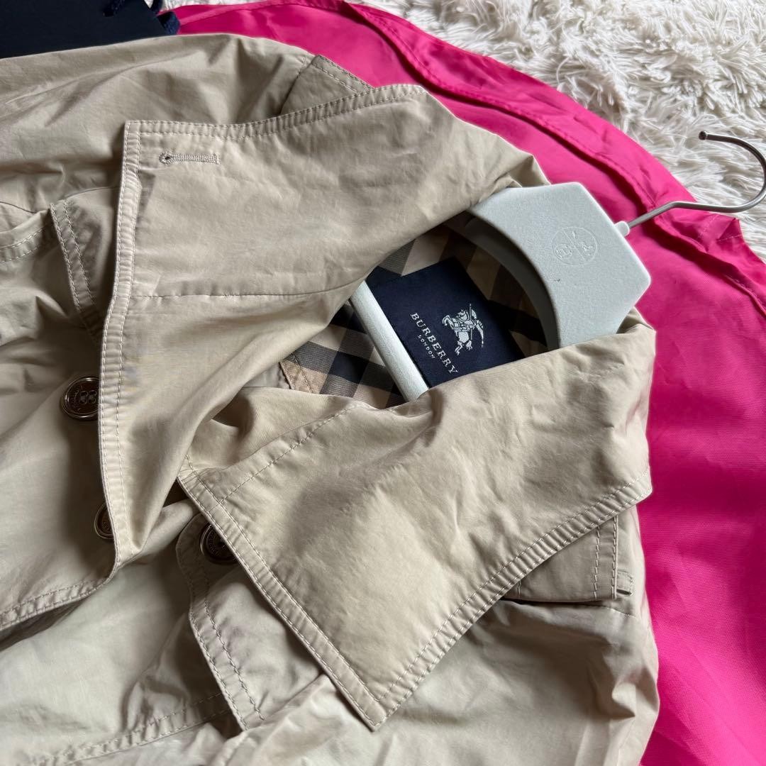 Excellent Condition Burberry London Nylon Trench Coat Beige 38