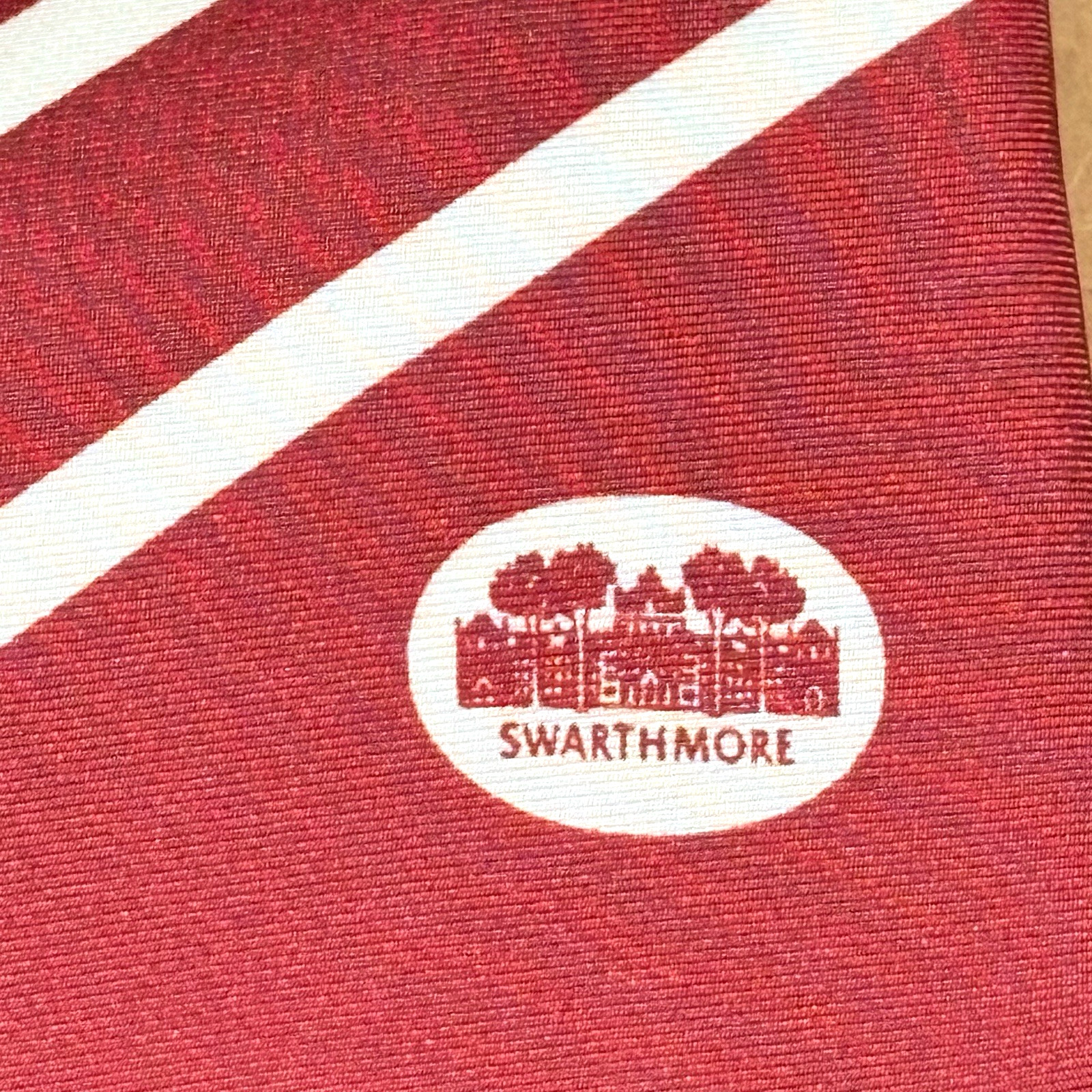 SWARTHMORE College Tie Varsity Line Men’s 100% Silk Neck Red by Neil Stripe