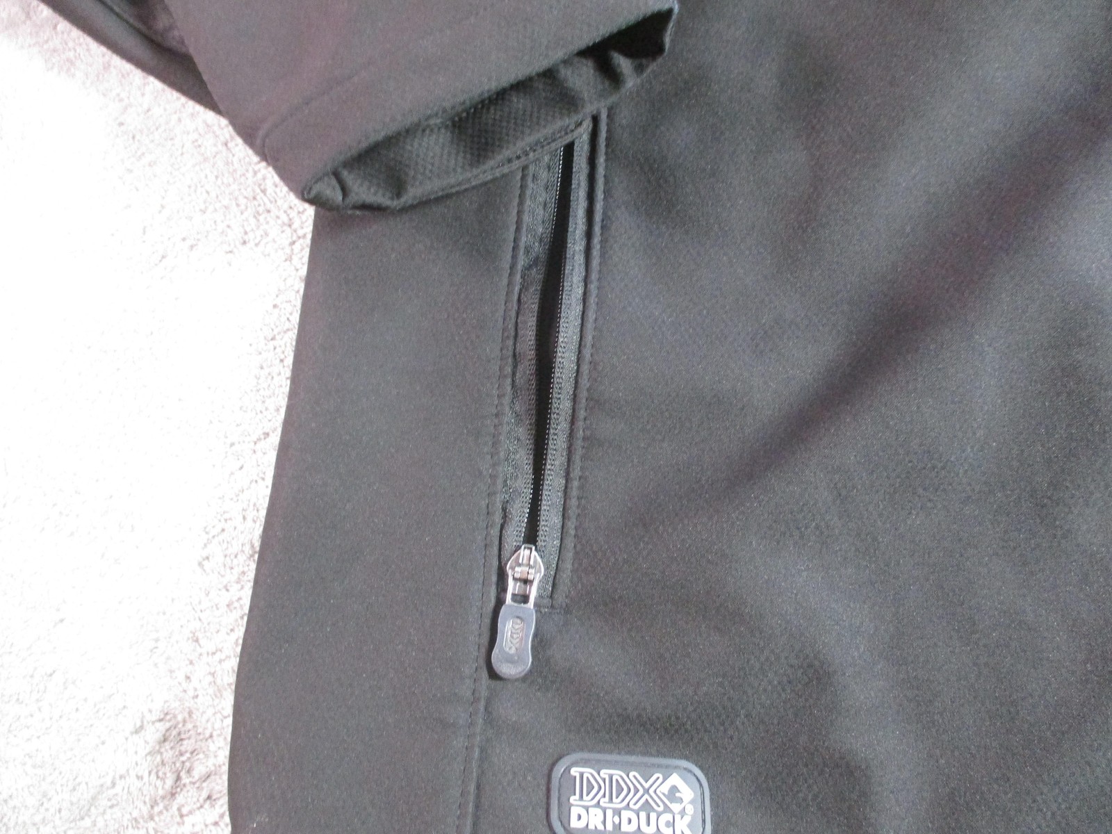 DRI DUCK Jacket Mens XL Black Polyester Softshell CAT Logo Workwear Windbreaker