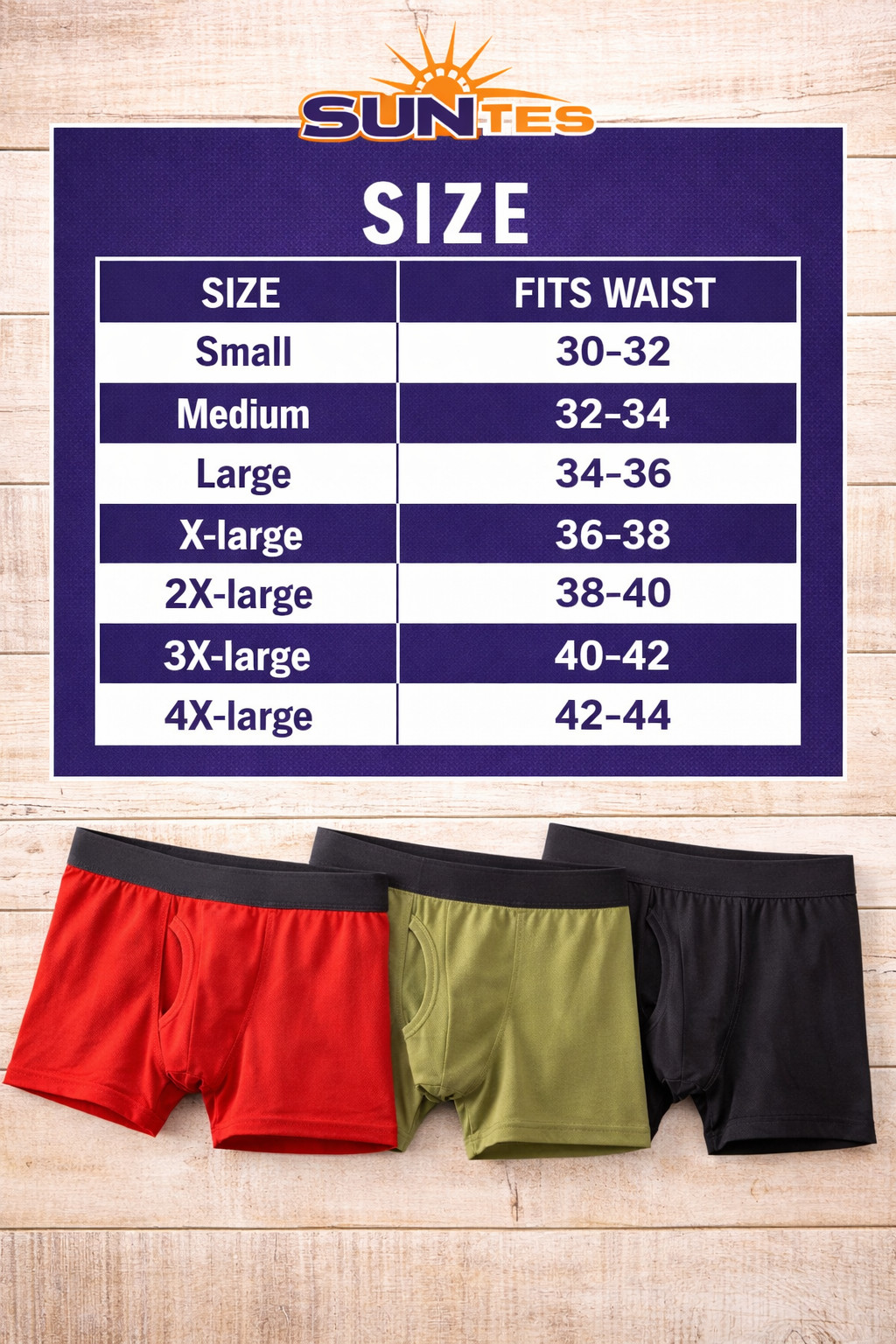 SunTees Men’s Boxer Briefs 4 Pack Comfort Flex Ultra Soft Cotton Stretch Long
