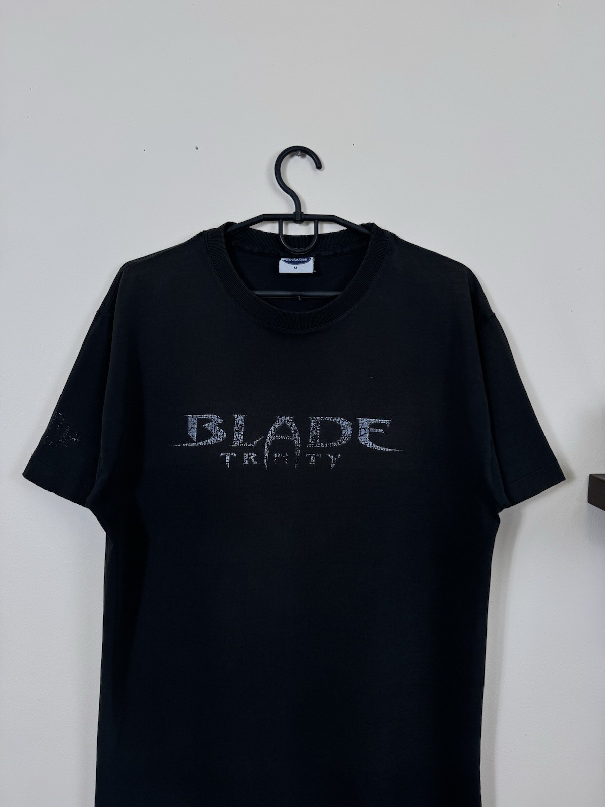 Vintage Blade Trinity T shirt Matrix 2000s Movie Black Motorcycle Tee Y2K