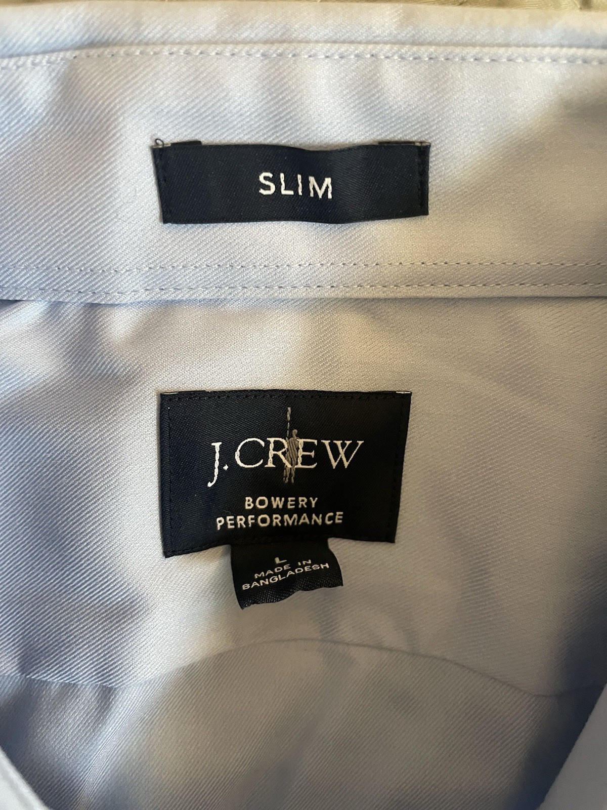 J. CREW Bowery Slim Performance Stretch Dress Shirt in Blue Size L CA351