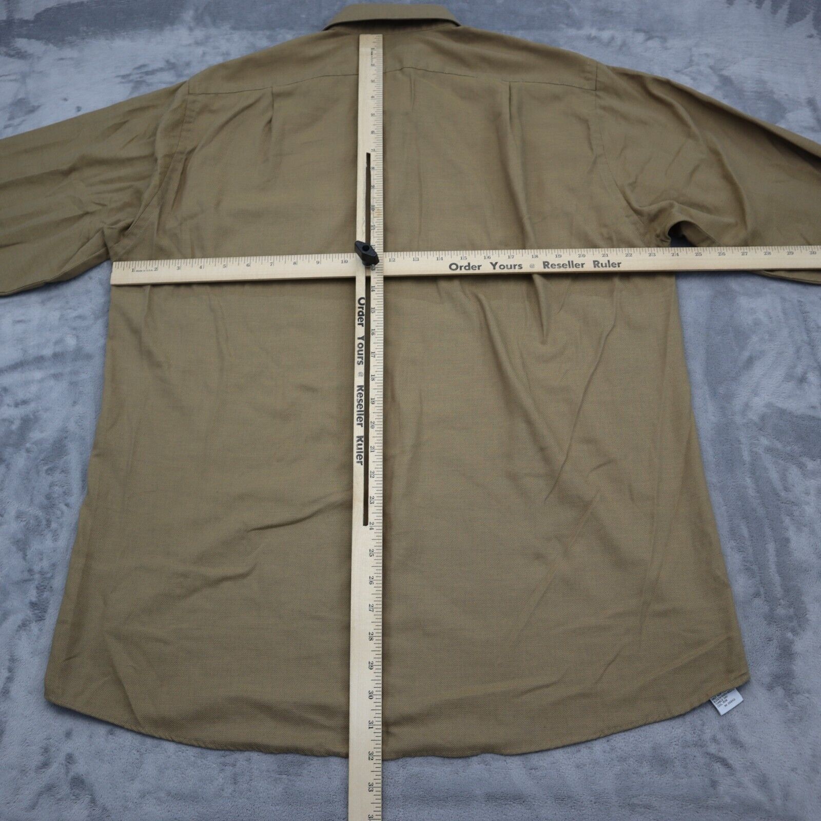John Henry Shirt Mens 32 Brown Long Sleeve Point Collar Barrel Cuff Dress Shirt