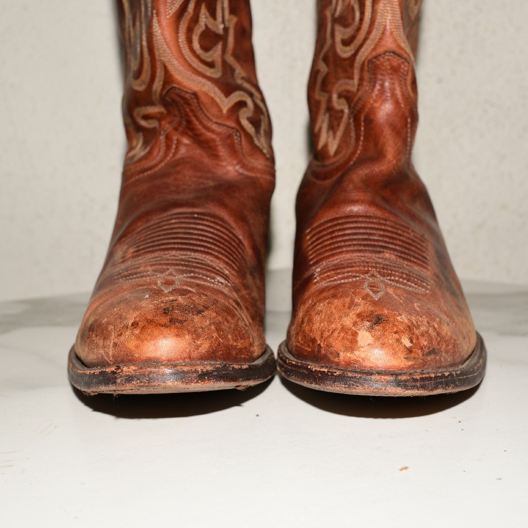 J Chisholm Leather Boot Western Brown Men US 10.5 D