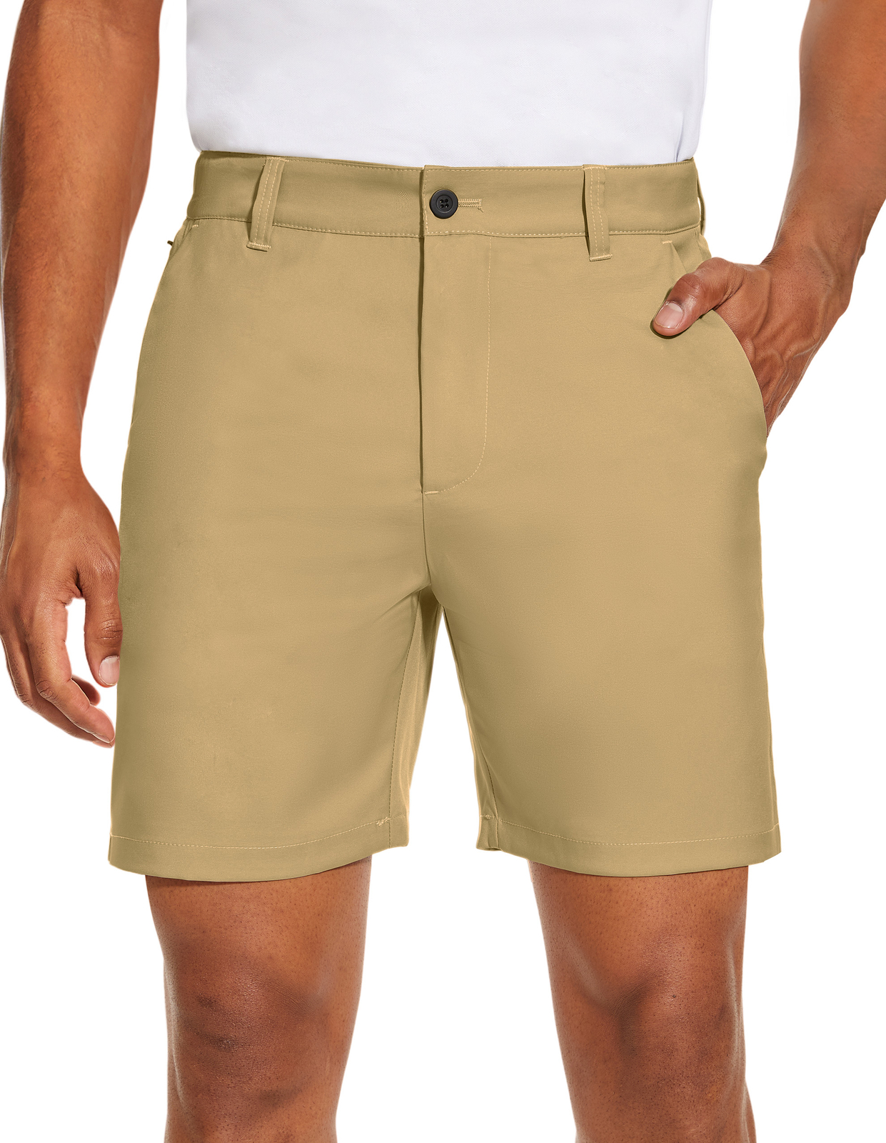 Men’s Golf Shorts Flat Front Lightweight Quick Dry Pockets Flex Dress 7” Pants