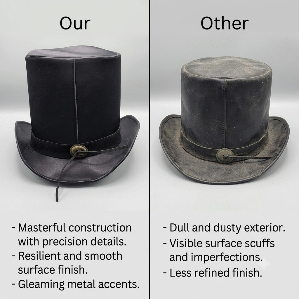 Handmade Dark Gothic Western Top Hat Braided Band Steampunk Cosplay Costume