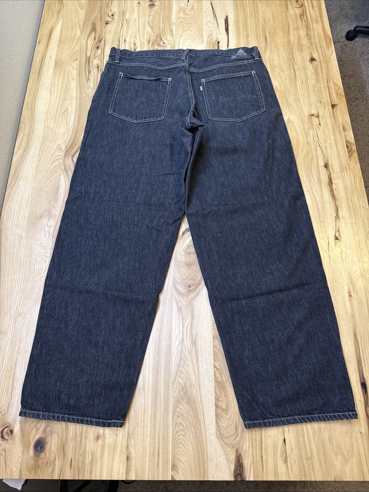 Levi’s Silvertab Men’s Baggy Straight Jeans Black Denim Dark Wash Size 40×34
