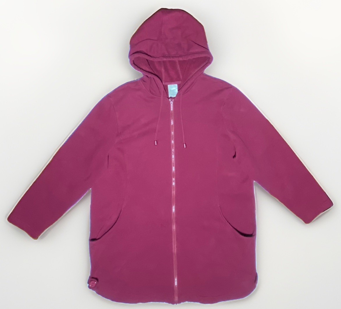 Blair Women’s Burgundy Fleece Hooded Full Zip Hoodie w/ Pockets Size XL