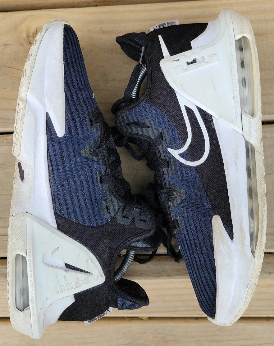 Size 9.5 – Nike LeBron Witness 6 TB Black White Charcoal Mens Basketball Shoes