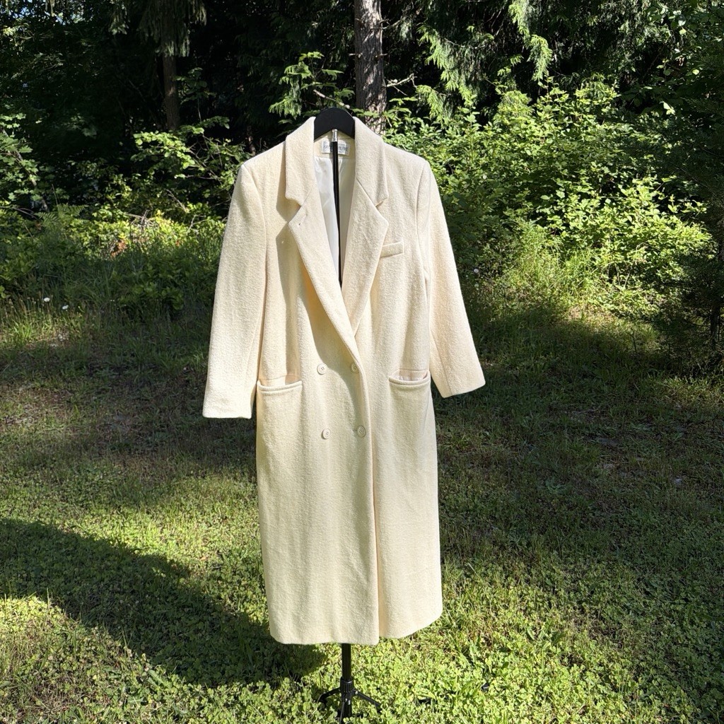 Kristen Blake Vintage Cream Wool Blend Trench Coat Women’s Sz 14P EUC