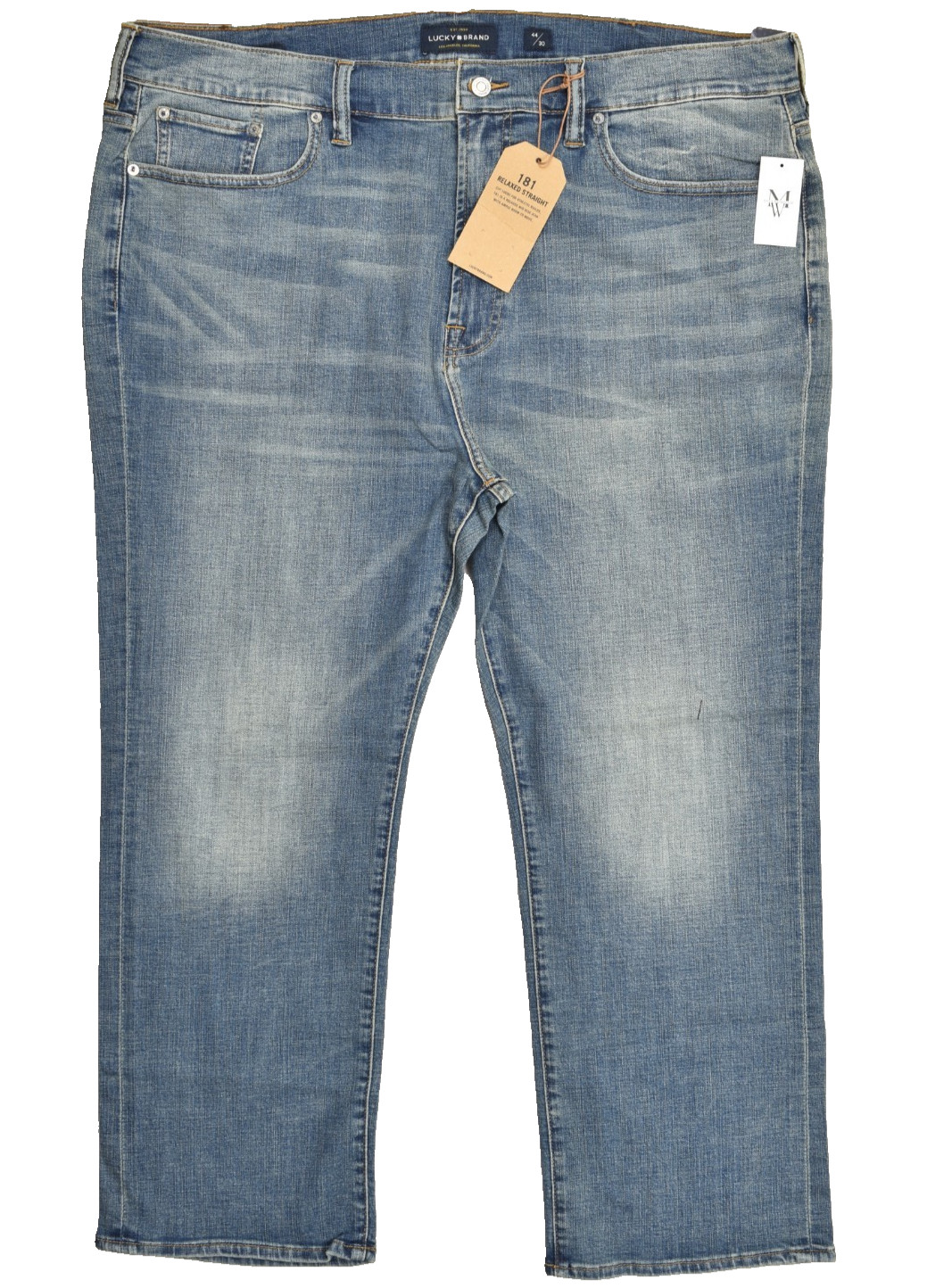 Lucky Brand Men’s 181 Relaxed Straight Denim Jeans 44×30 Stretch 5 Pocket NEW
