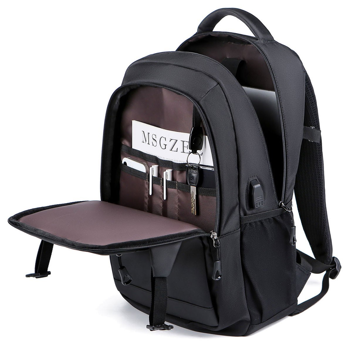 Black Laptop Backpack High-capacity Travel Bag Fashion School Business Outdoor