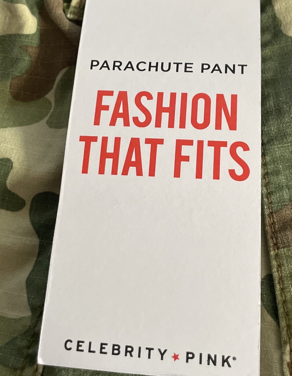 NEW! Camouflage Parachute Pants/ Junior’s (L) Green Ripstop STRETCH CAMO-NWT