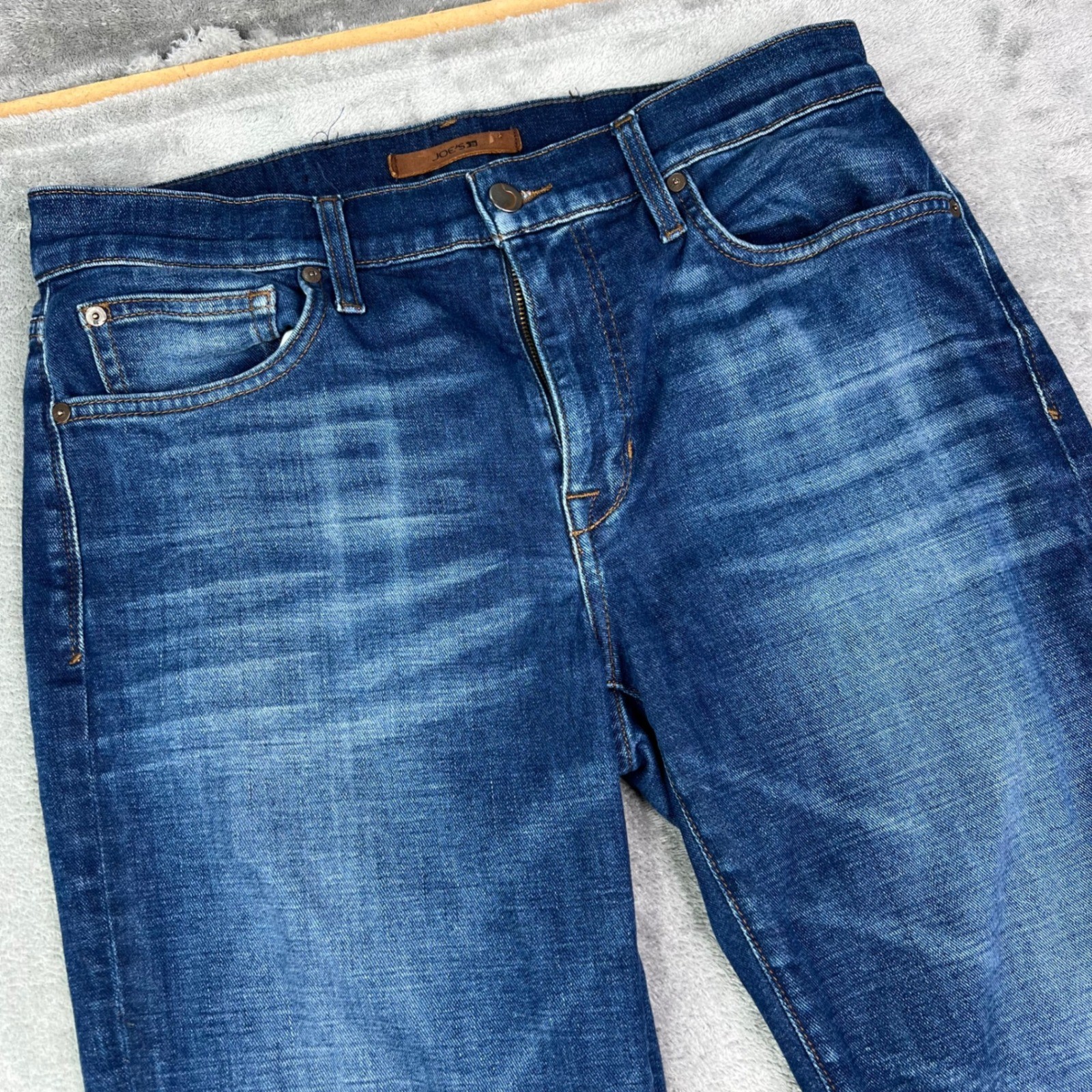 Joe’s The Brixton Jeans Mens 32 Blue Solid Straight Narrow Fit Whiskered Denim