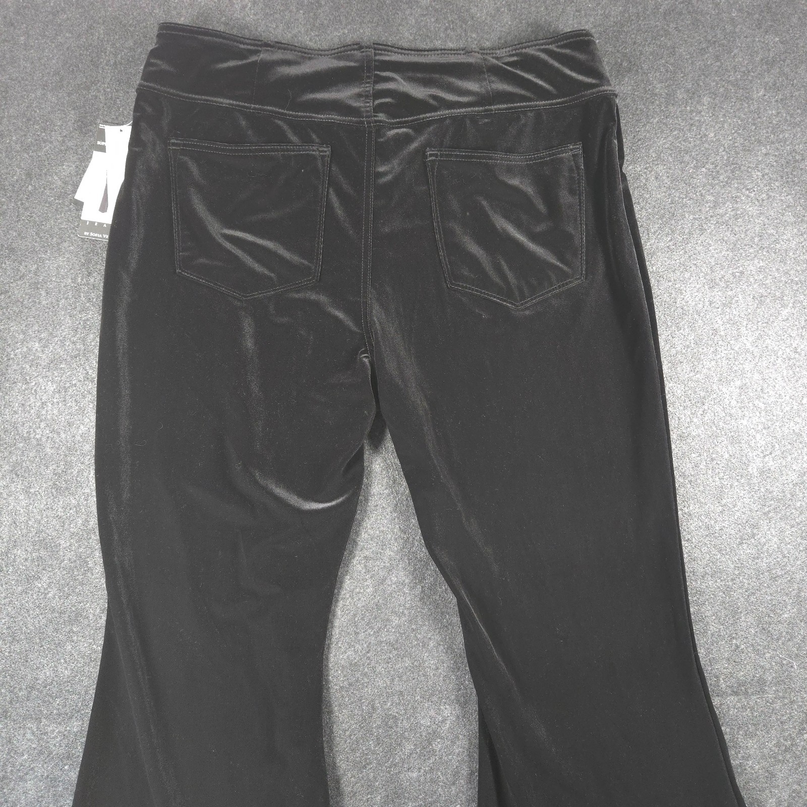 NWT SOFIA VERGARA Size XXL Melisa Super Flare Black Velvet Pull-On High Rise