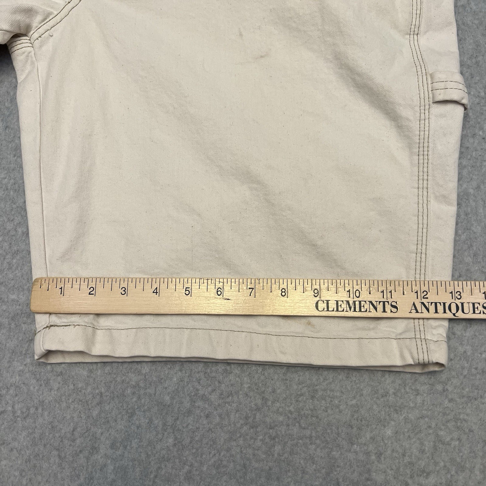 Polo Jeans Shorts Men’s 34 Beige Carpenter Hammer Loop Baggy Wide Leg Flag Logo