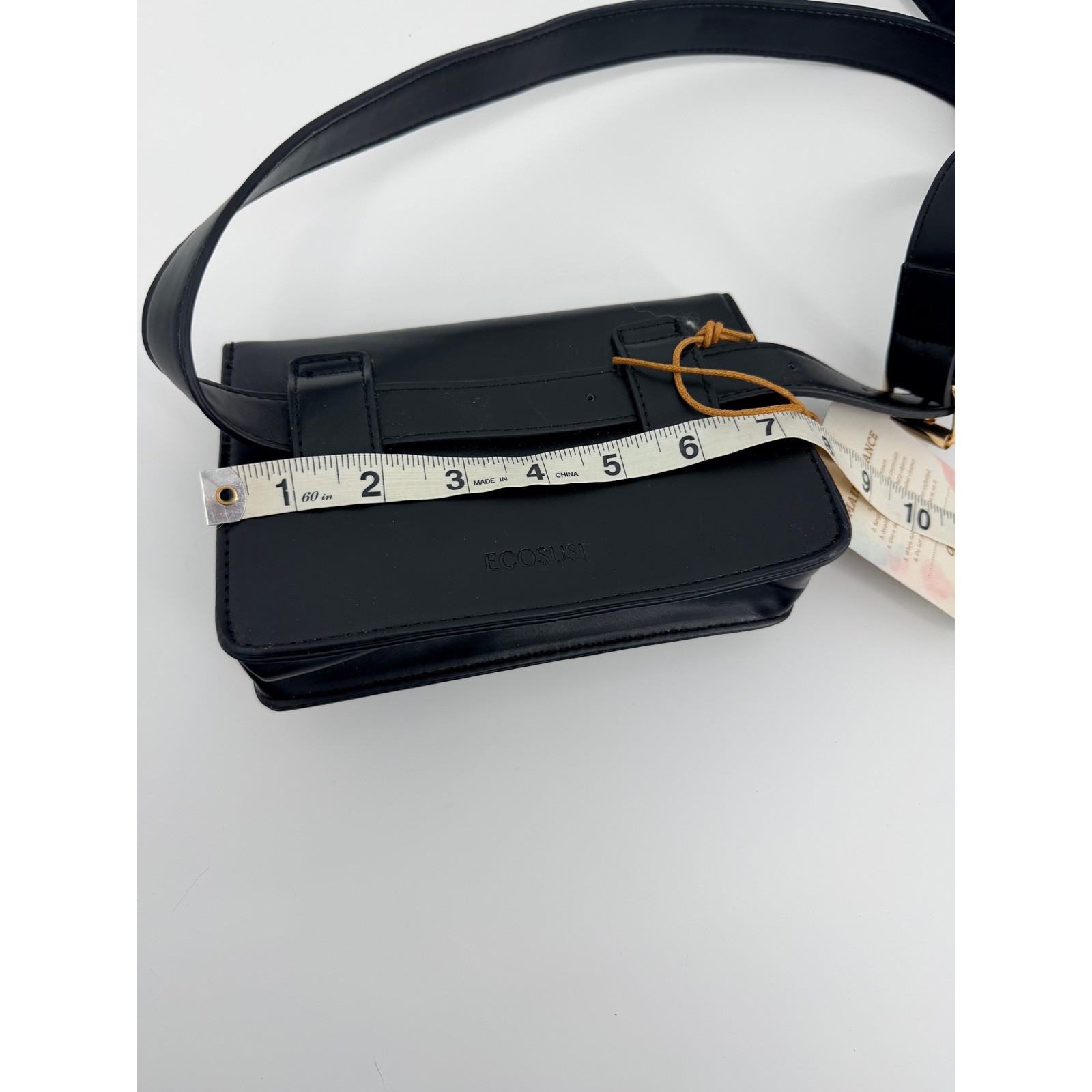 ECOSUSI Black Belt Bag Gold Hardware Fanny Pack New