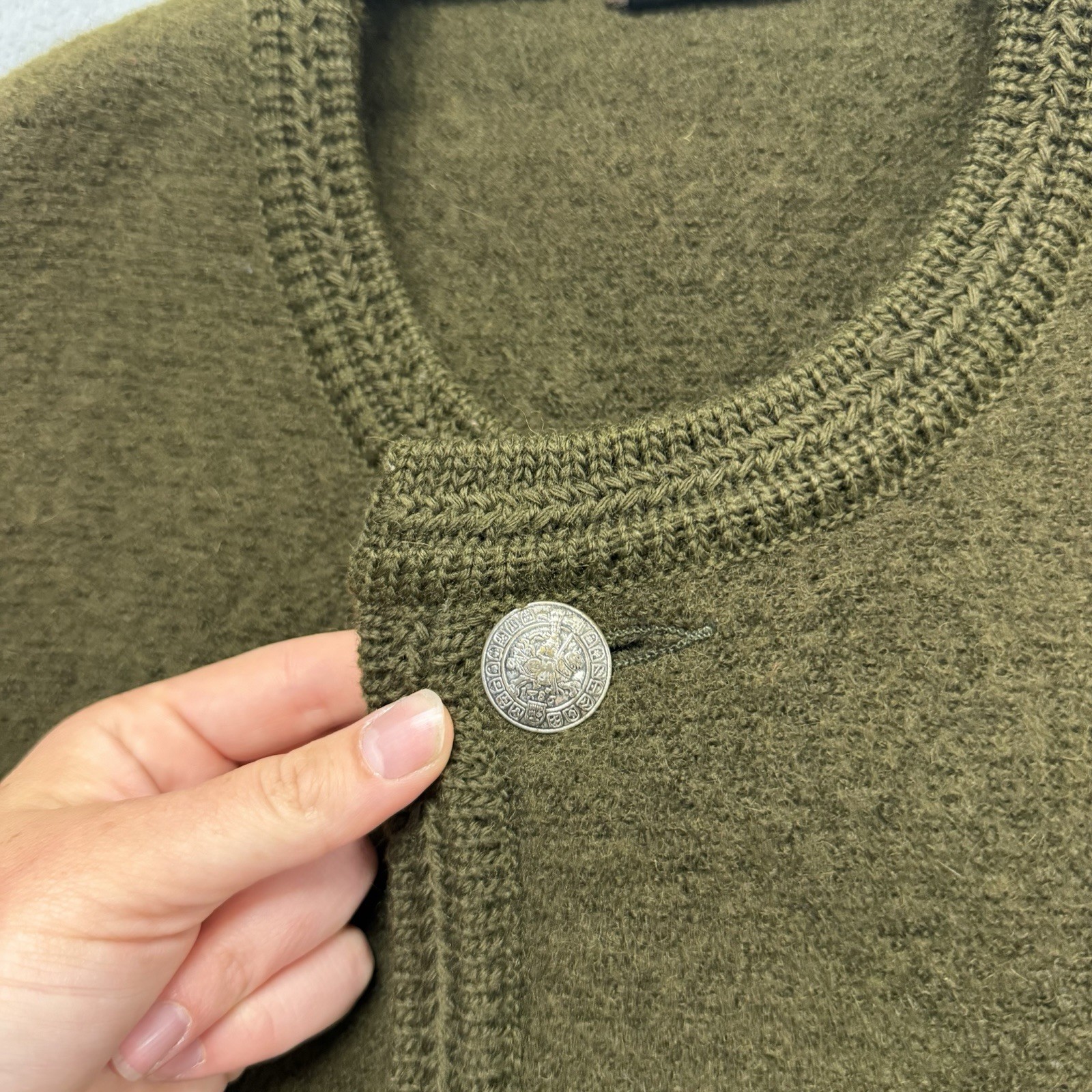 Bergland Sweater Thick 100% Wool Cardigan Sweater Made in Austria Vintage 60s 70