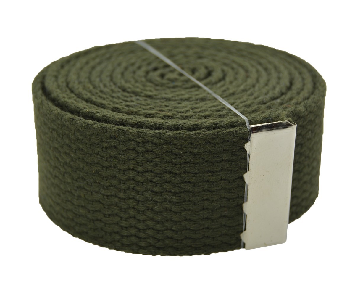 60″ Initial Canvas Web Military Belt & Buckle Black,White,Gray,Beige
