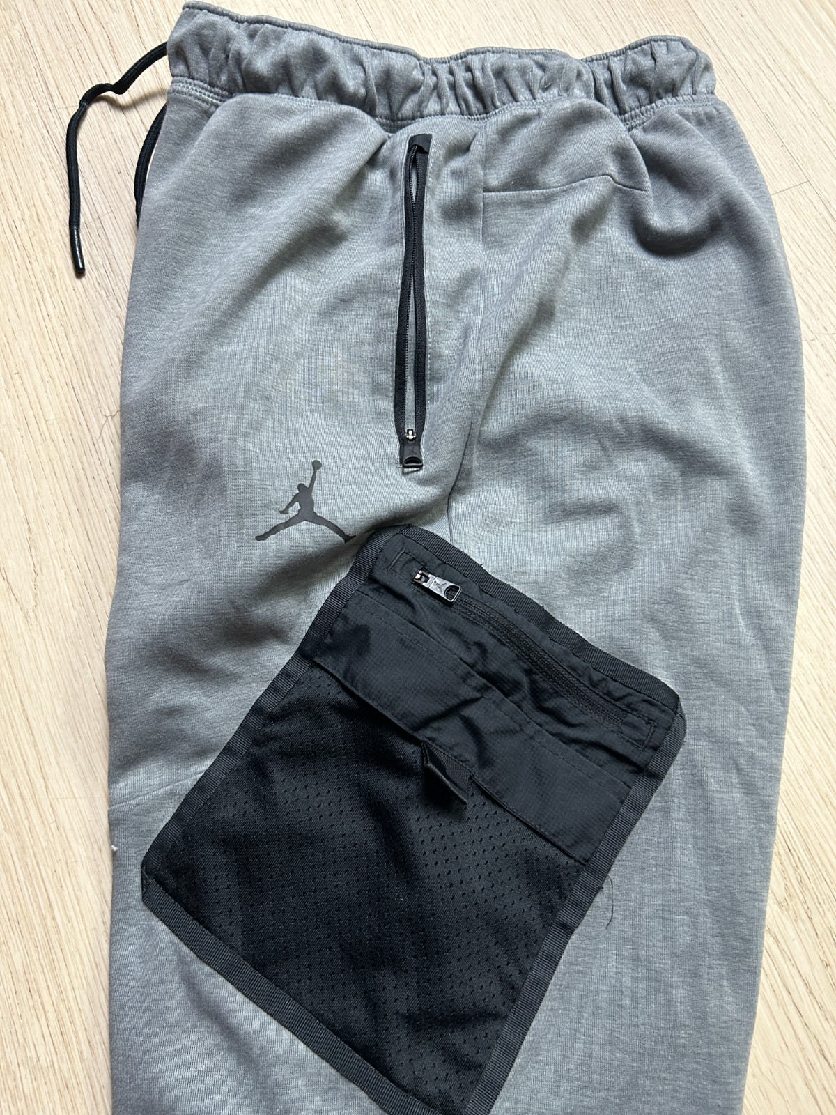 Nike Air Jordan Dri-Fit Joggers Mens Large L Gray Cargo Mesh Pocket Slim Fit Pan