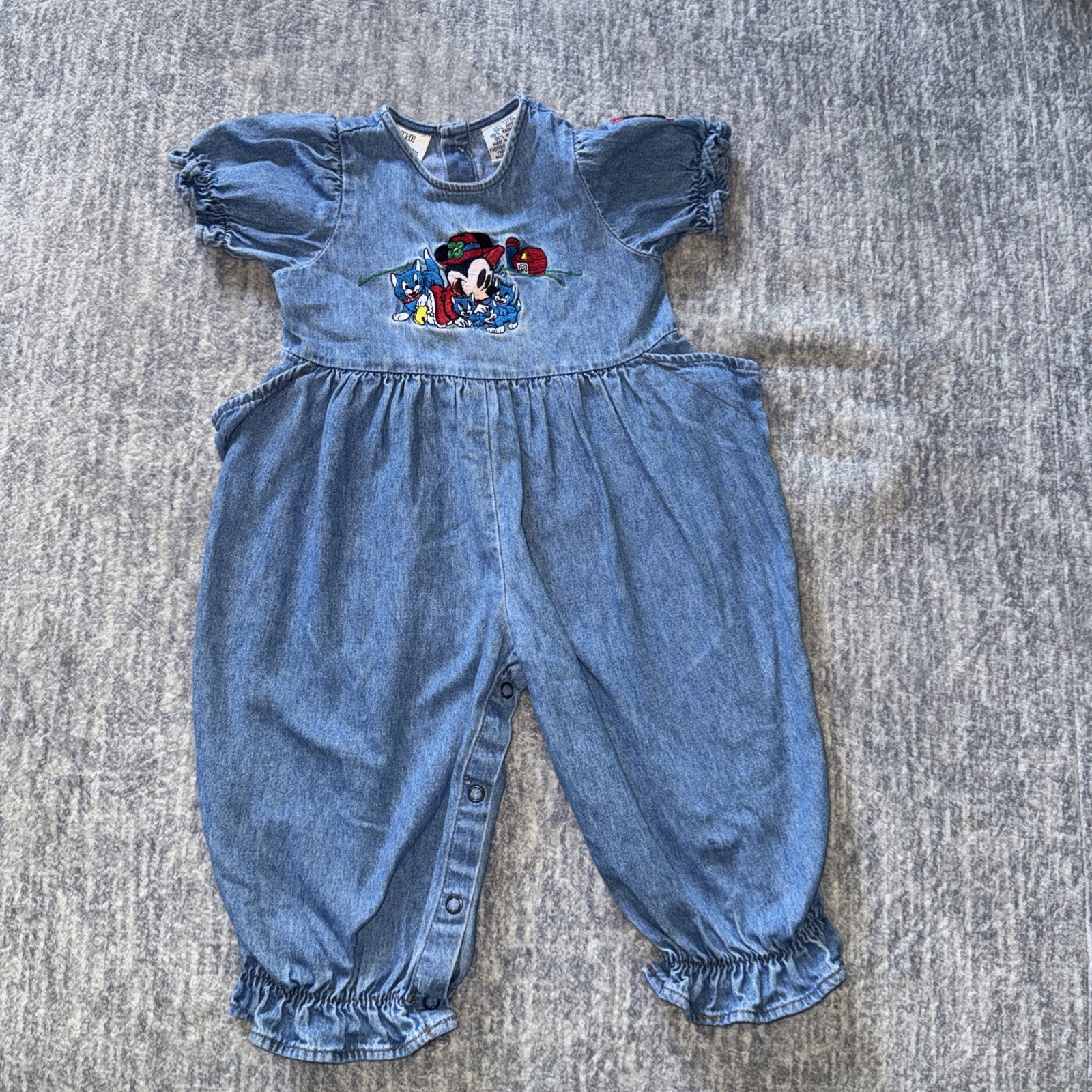 Vintage Minnie Denim Romper 6 Month