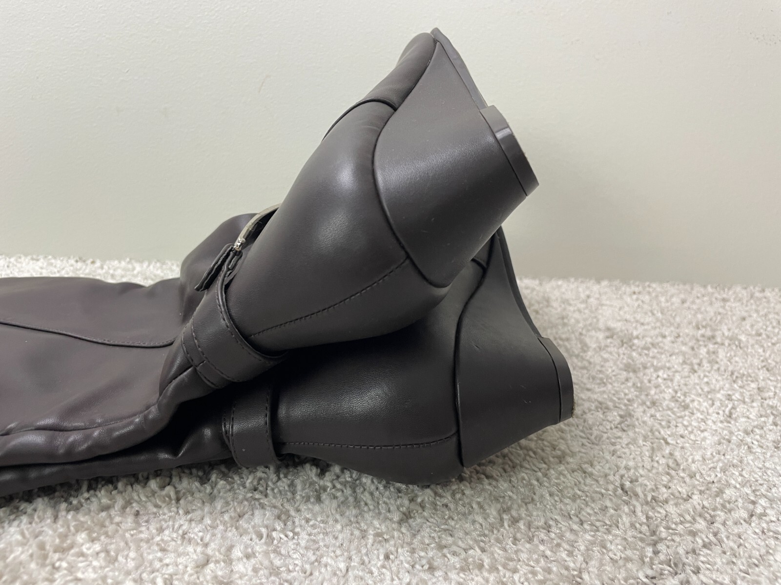 Comfort View Mid-Calf Lyra Boots Womens 10 1/2W Leather Side Zip Buckle Brown