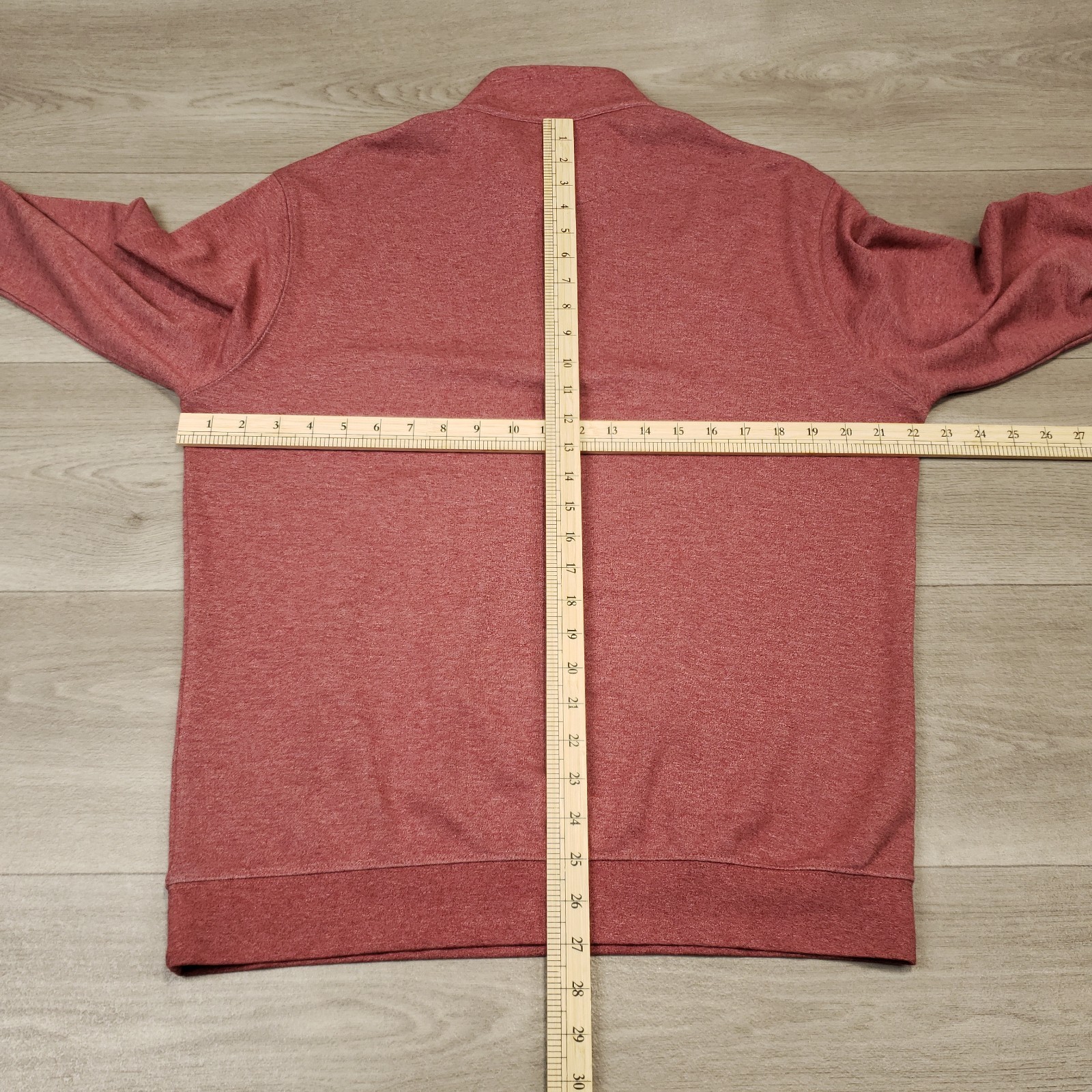 Johnnie-O Sully 1/4 Zip Pullover Men Medium Red Mock Neck Long Sleeve Cotton Bld