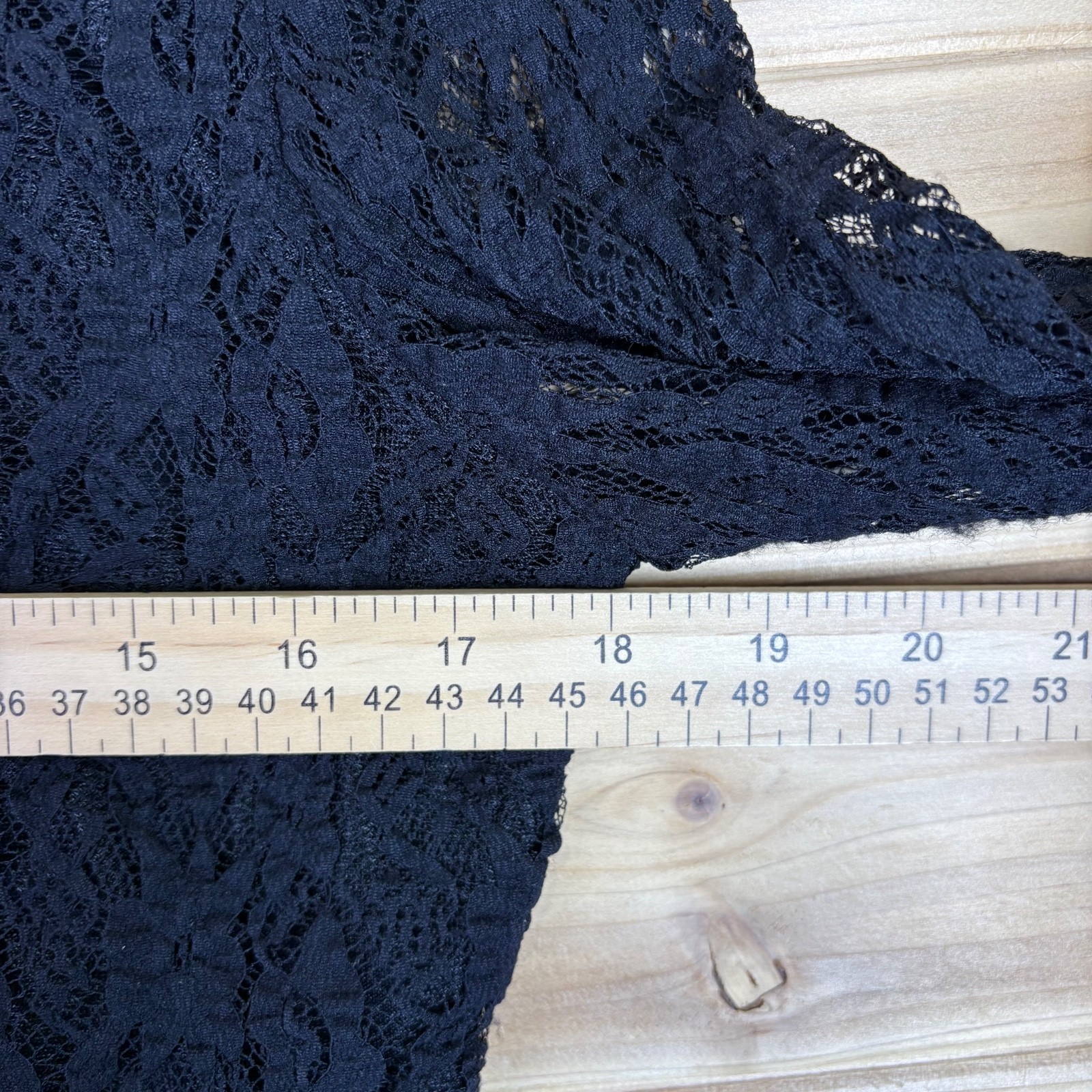 Samuel Dong Blouse Womens Medium Black Lace Long Sleeve Button Up Dress Shirt