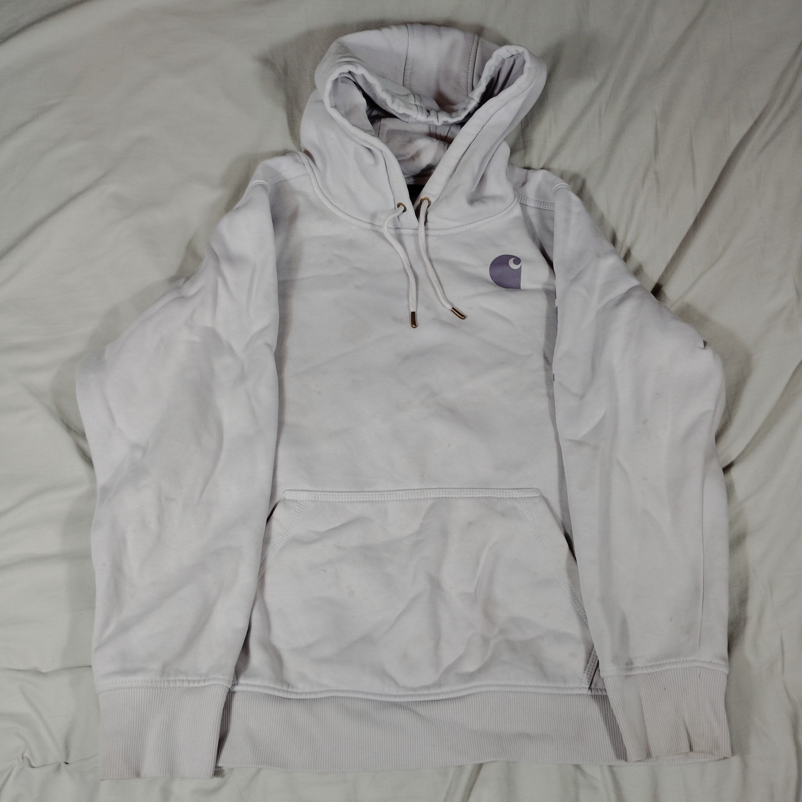 Carhartt Women’s XL Purple Relaxed Fit Pullover Hoodie (Workwear, Stained)