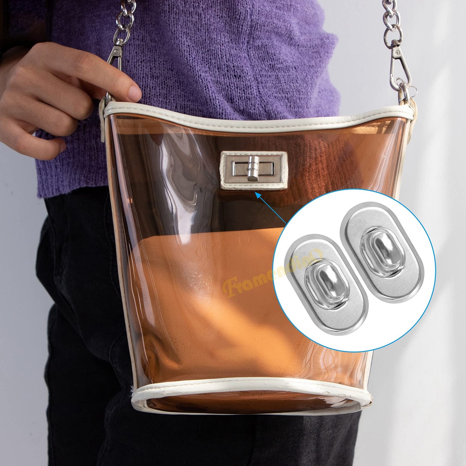 12 Pack Turn Lock Clasp Meal Bag Purse Closure Twist Lock Fasteners for Handbag