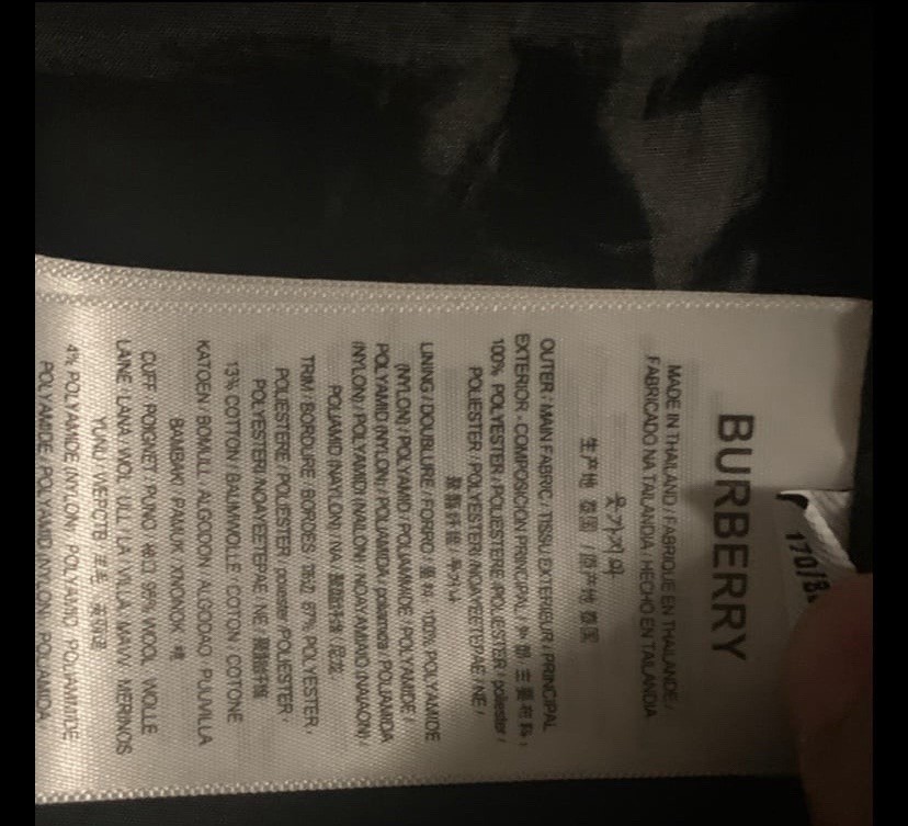 Burberry Men’s Black Hooded Puffer Jacket Plaid Lining Size M