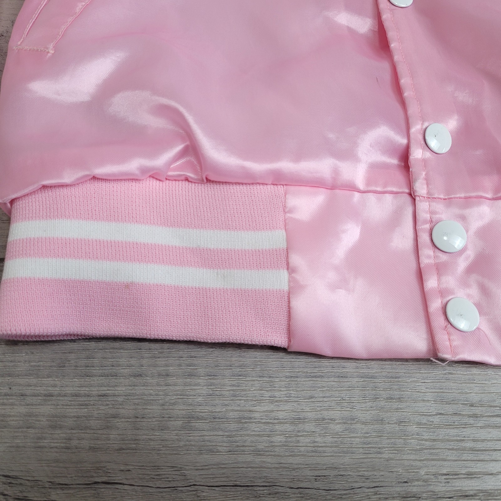 HARTWELL Bomber Jacket Womens Small Pink Satin “Sheri’s Born to Dance” (c-video)