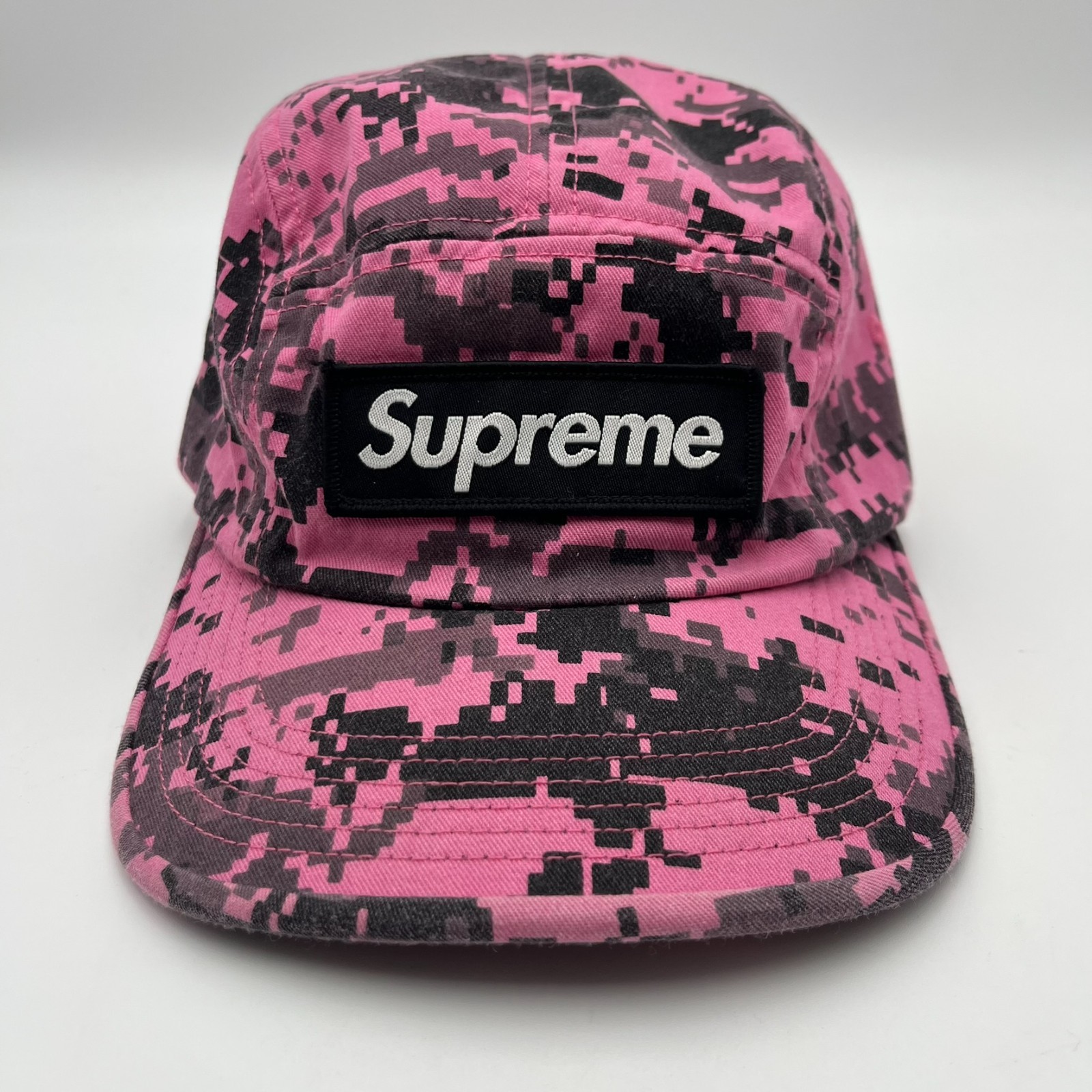 Supreme FW17 NYCO Twill Camp Cap Pink Digi Camo Box Logo