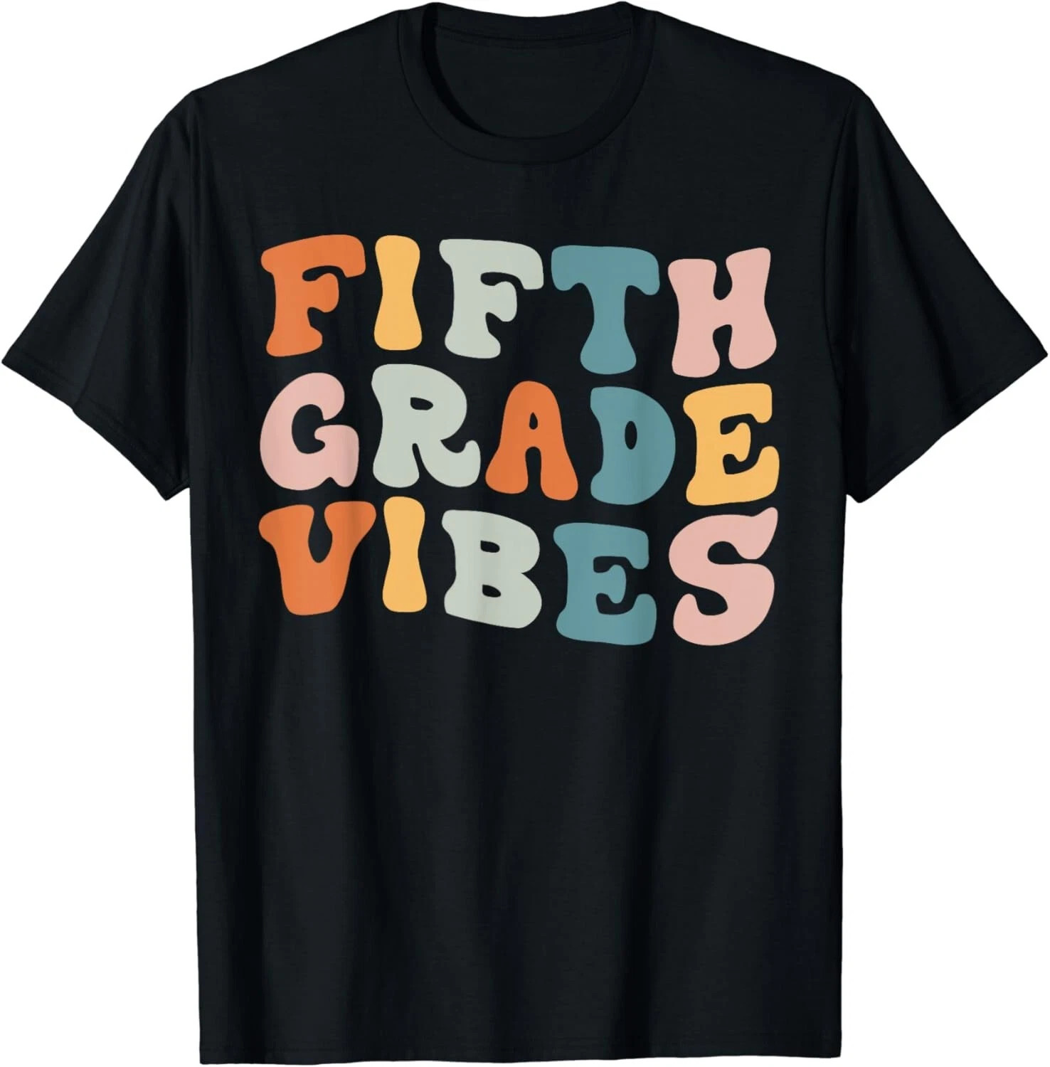 Fifth Grade Vibes Back To School Black T-Shirt