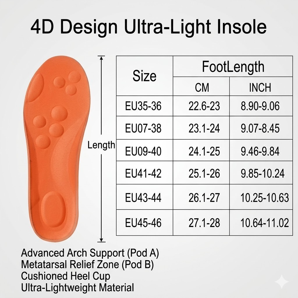 Original Stepprs Comfort Shoe Insoles Steppers Cloud Soles for Men Women US SIZE