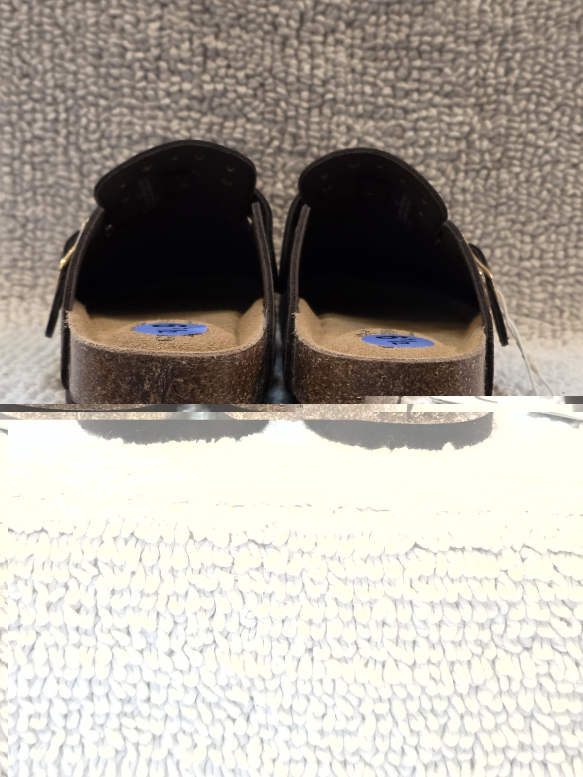 Greystone Brown Genuine Suede Womens6.5 Gold Rivet Studded Sandals SlipOn Clogs