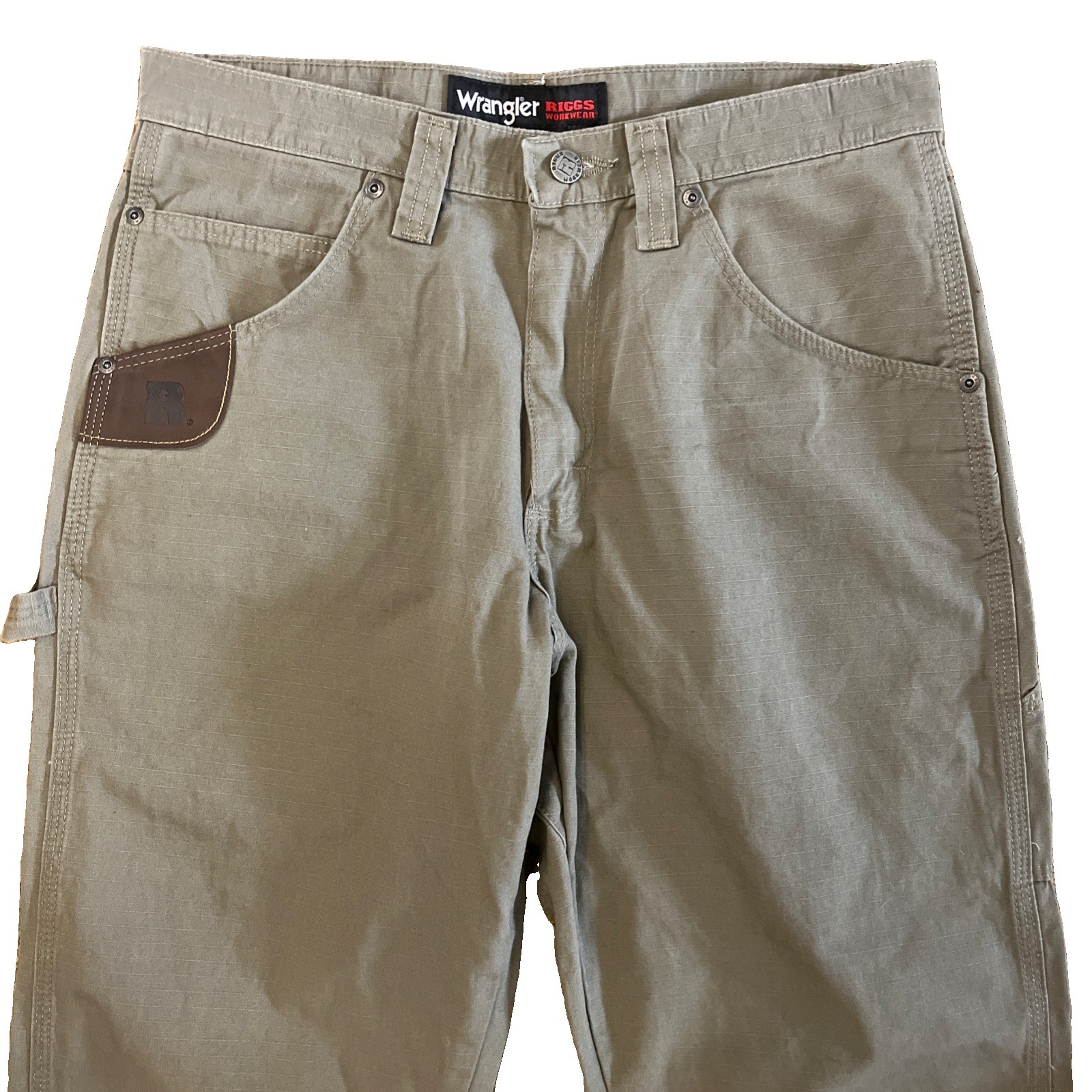 Wrangler Riggs Workwear Men’s Carpenter Pants 31×30 Cotton Tan Ripstop Fabric