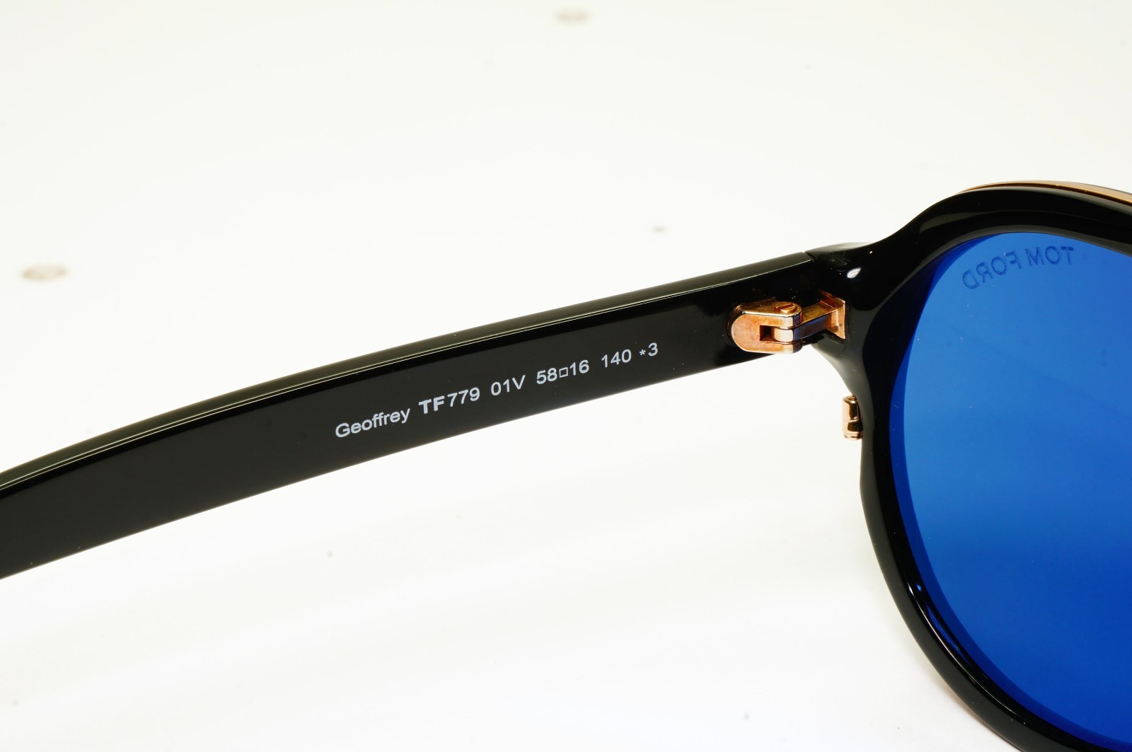Tom Ford Sunglasses Geoffrey Black Blue Gold Pilot Designer FT0779 TF 779 01V