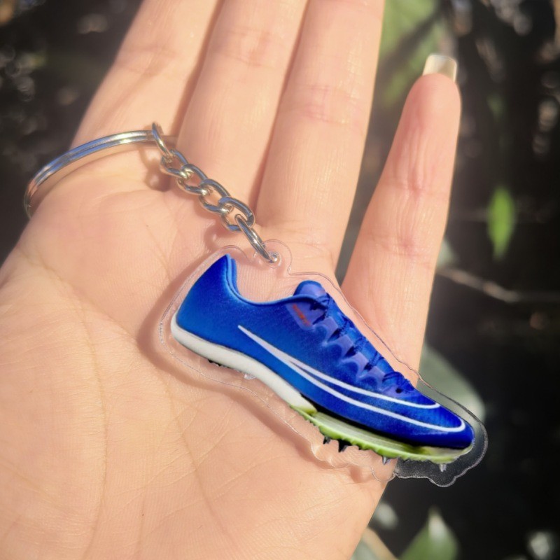Running Shoe Keychain Track Spikes Gift for Sprinters Midfield Runners Sports