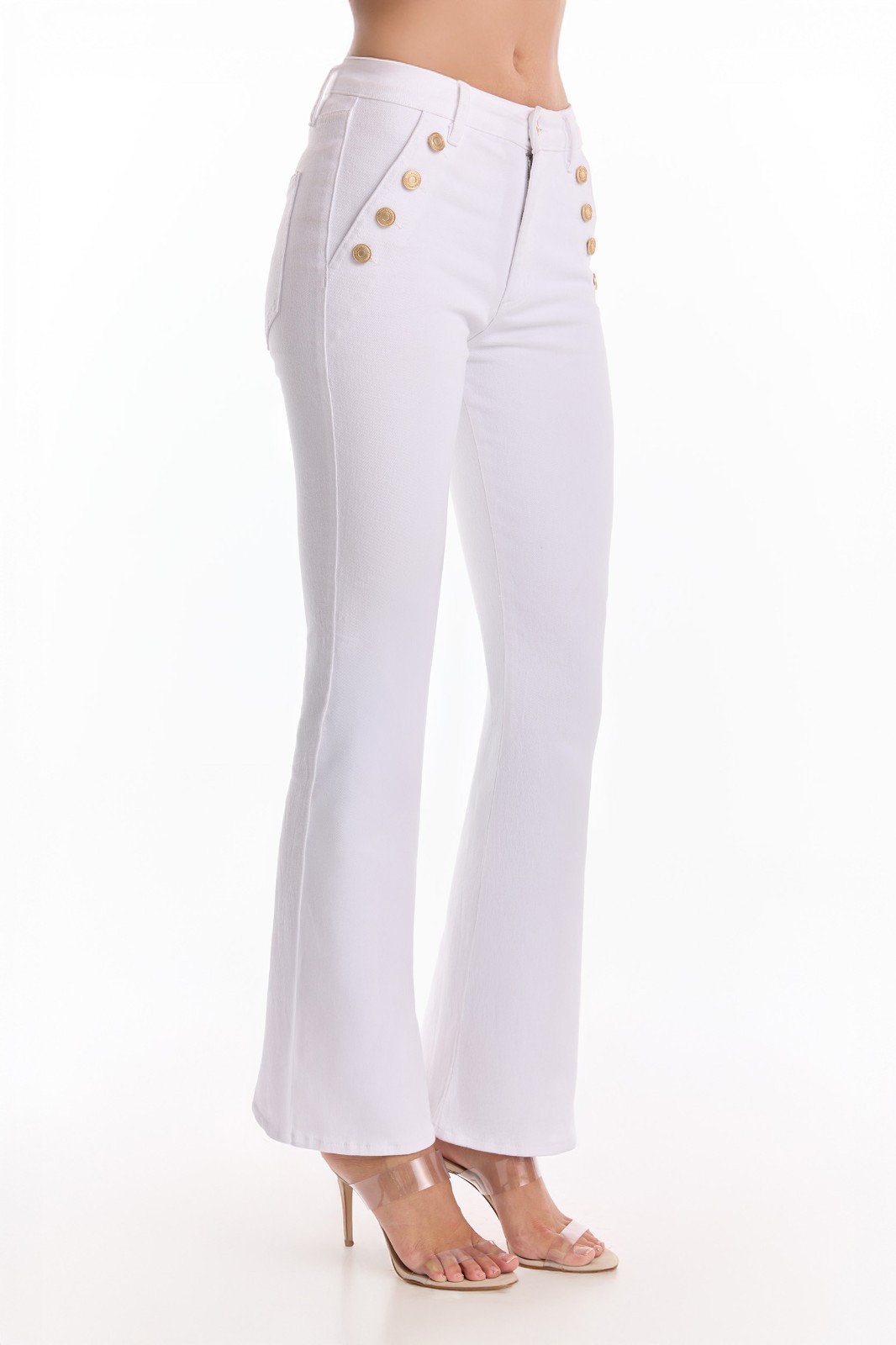 Allegra Bootcut Jean – White and Medium Blue THE NOLI SHOP