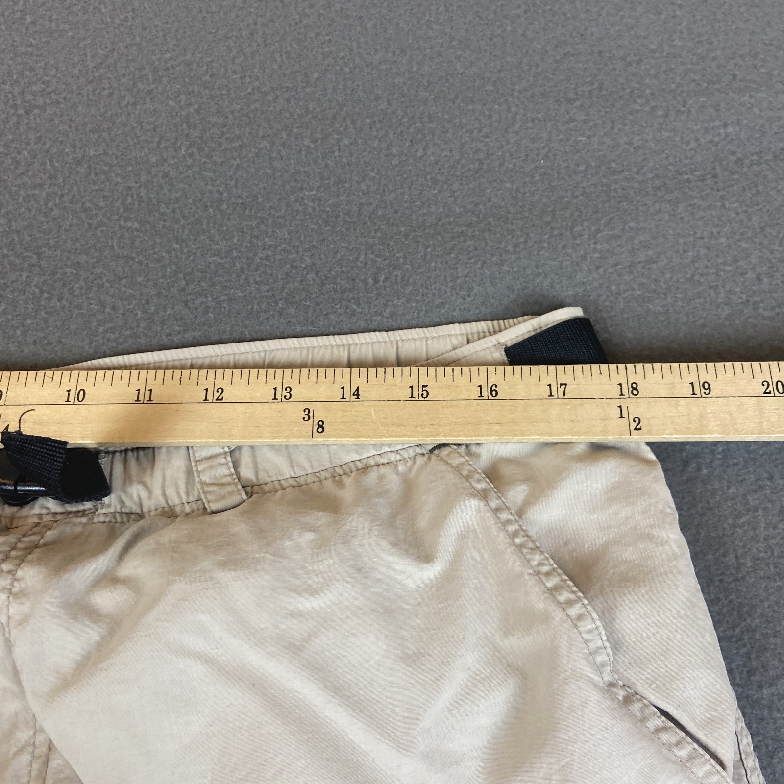 REI Pants Mens Large Beige Convertible Cargo Hiking UPF 50+ Workwear Belted
