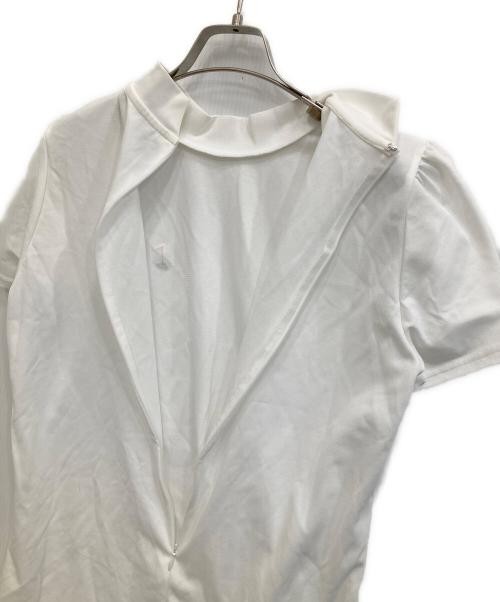 BORDERS at BALCONY Women’s Mockneck T-Shirt White S Cotton Polyester Top