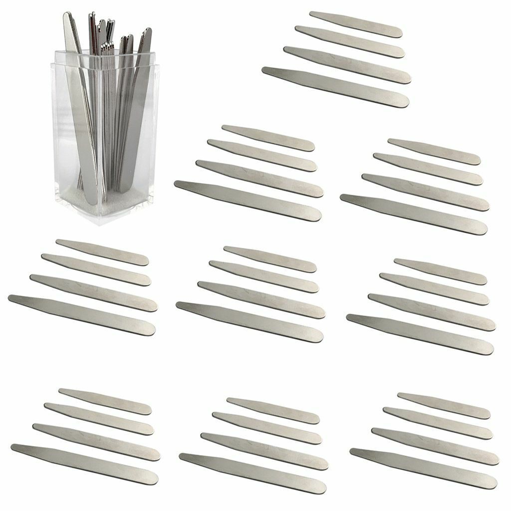 4 Sizes 10/20/36/40 Magnetic Metal Collar Stays+10 Magnets Insert In Box Shirt