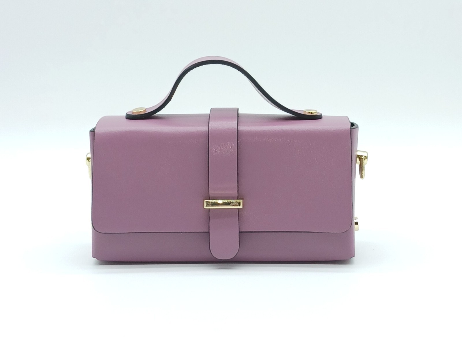 Antique Pink Italian Genuine Leather Small Crossbody Handbag – Made In Italy