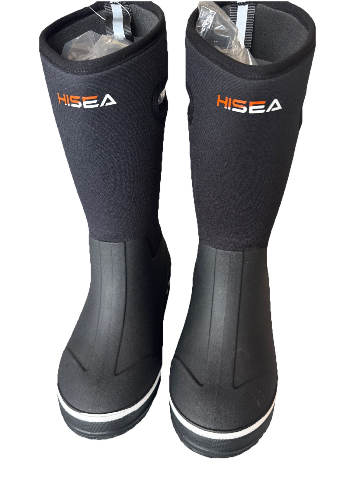 HISEA Kids Neoprene Rubber Rain Boots Black Waterproof Size US 1 NWT