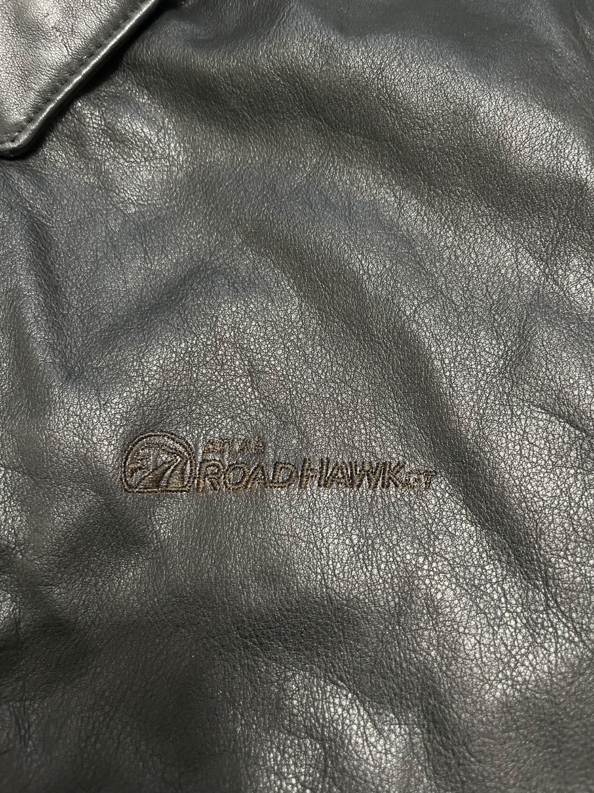 Vintage Type A-2 Leather Flight Bomber Jacket Atlas Roadhawk Logo Men’s Sz 42