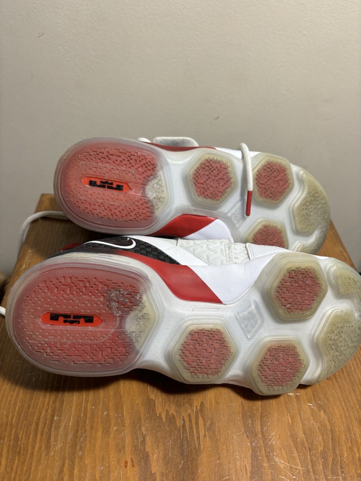 Nike LeBron James 14 Flip The Switch 2017 White Black & Red Size 5.5Y Shoes